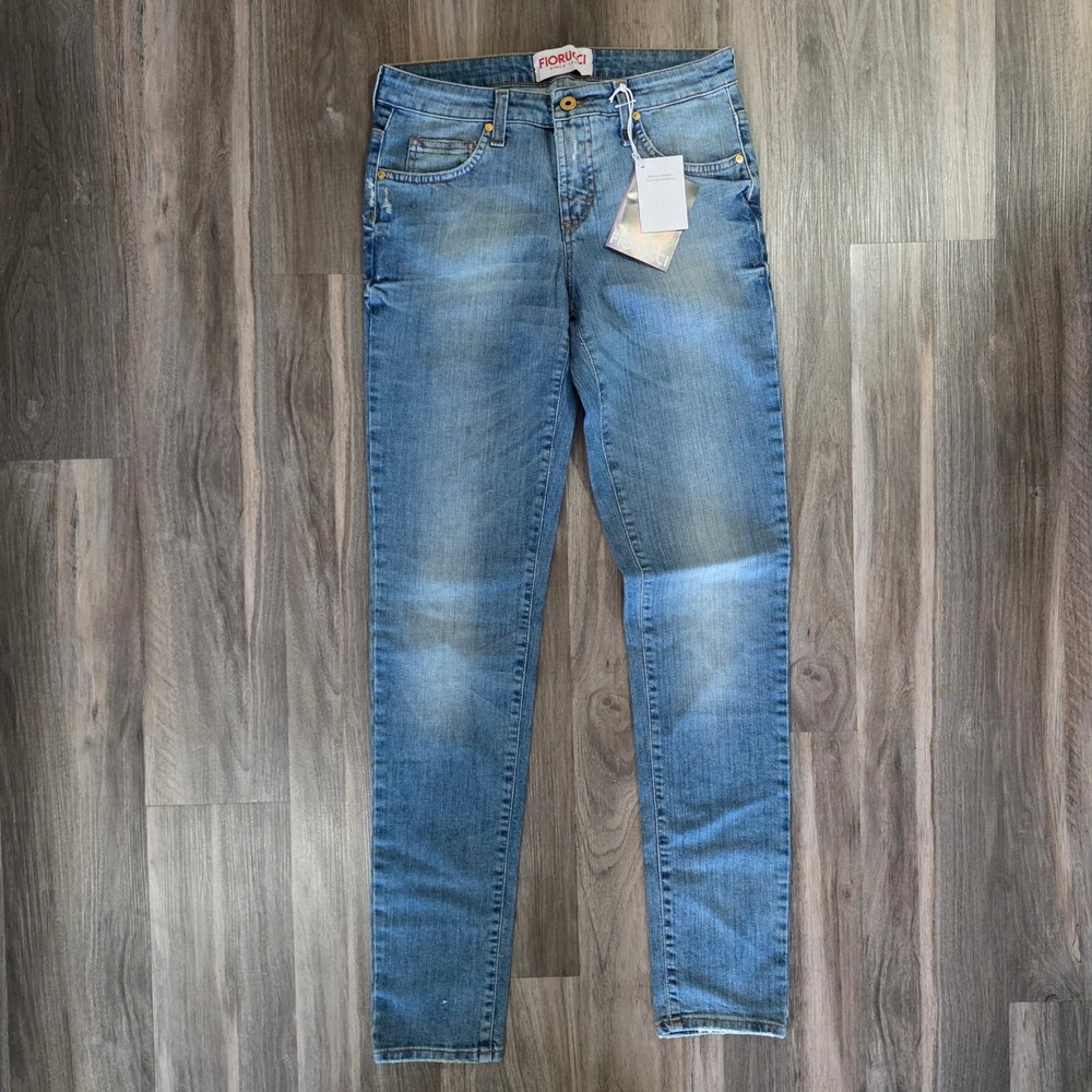 Fiorucci Womens Skinny Jeans Medium Wash Blue Denim‎ Made in Italy Size 29